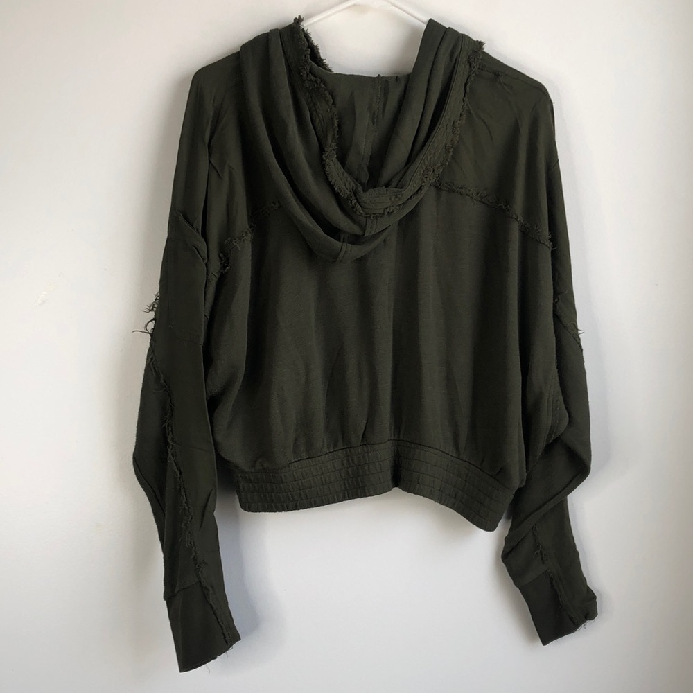 FP Movement Olive Green Hooded Pullover Top - Picture 5 of 7